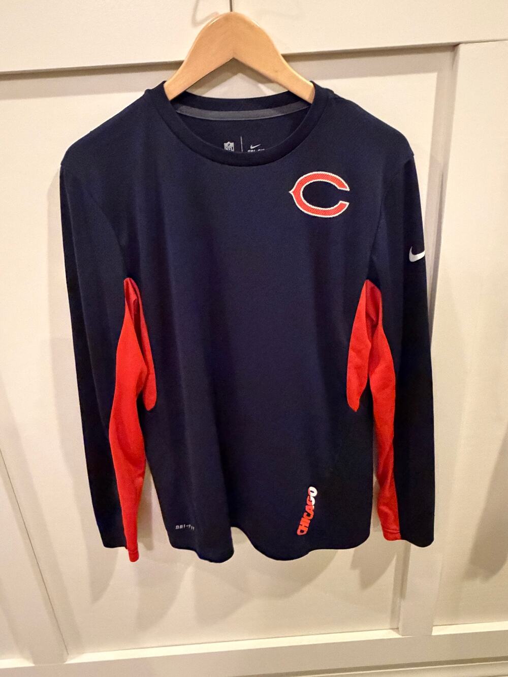 Nike Dri-FIT Chicago Bears NFL On Field Long Sleeve Shirt Men’s M Navy